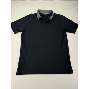 Travis Mathew Mens Black Golf Polo Shirt Short Sleeve Collared Size M